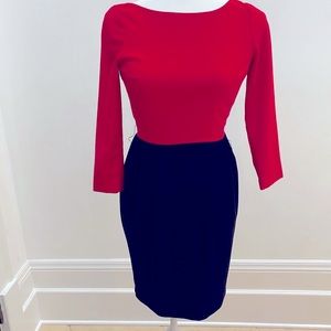 ALICE + OLIVIA Knee length backless DRESS Black/Red